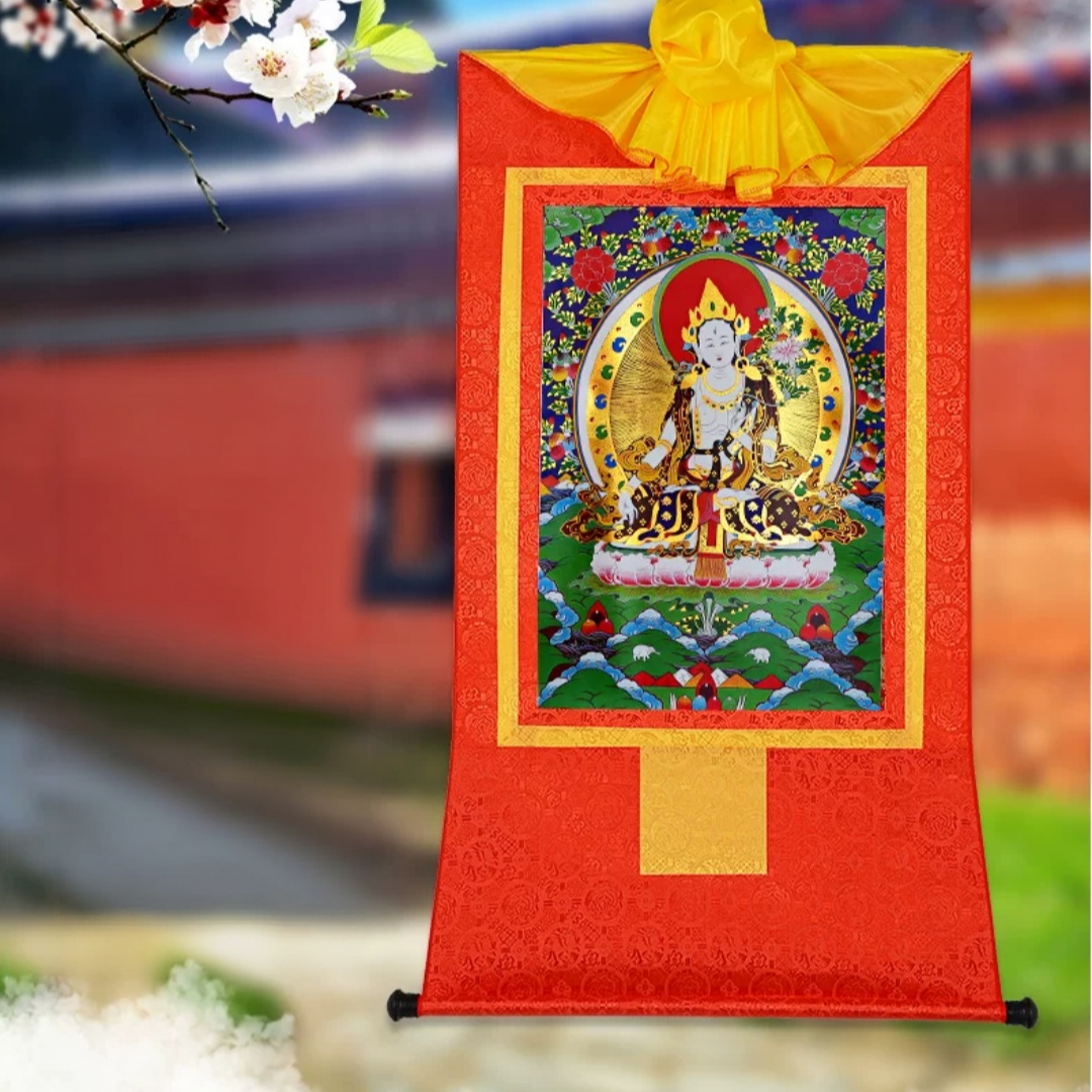 White Tara Buddha Thangka Gold - Home Textiles Usa review and price
