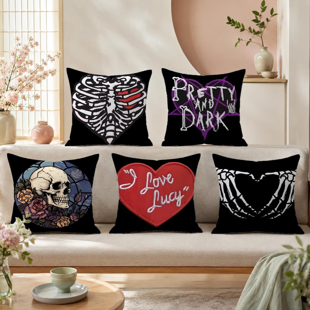 Anime Skull heart print Pillow - Home Textiles Premium review and price